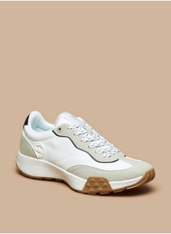 اشتري Men's Textured Sports Shoes with Chunky Sole and Lace-Up Closure في السعودية