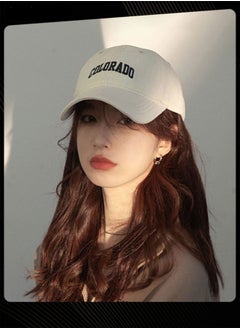 اشتري Women Men Korean Version Versatile Breathable Baseball Cap Spring Autumn Smile Design Adjustable Sun Protection Peaked Cap Suitable for Daily Outdoor Sports White في الامارات