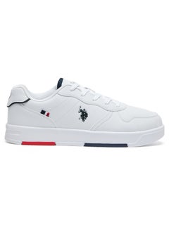 اشتري Men's White Low-Top Sneakers - Lightweight, Minimalist Design with Red & Blue Accents في الامارات