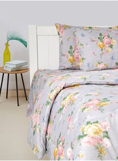 اشتري 4-Piece Jasmine Blossom Printed Design 144 TC Poly Cotton Double Comforter Set في الامارات