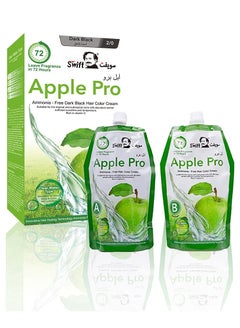 اشتري Apple Pro Ammonia free Hair Color Dark Black 500mlx2 في الامارات