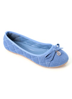 اشتري Quilted Everyday Slip On Flat Light Blue Flats في مصر