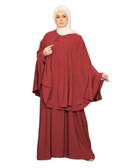 Buy Adana royal crepe material, abaya, cap and niqab, one size, can be worn for 100 kilos for women in Egypt