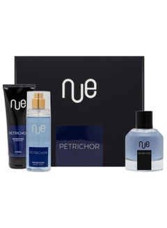 اشتري Nue Petrichor Perfume Gift Set for Men Eau De Parfum 95ML + Body Mist 100ML + Shower Gel 100ML Ideal for Anniversary Birthday Valentines Day Gift في الامارات