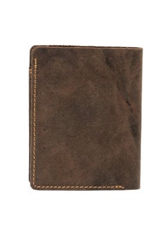 Buy Two Fold RFID Genuine  Leather Wallet Brown in UAE