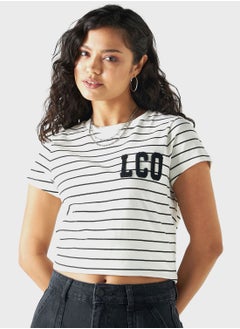 Buy Striped Crew Neck T-Shirt in Saudi Arabia