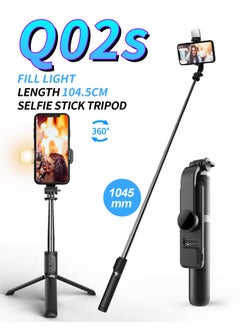 Buy Mini Selfie Stick with Fill Light, Bluetooth, Anti-shake Q02S Selfie Stick in Saudi Arabia