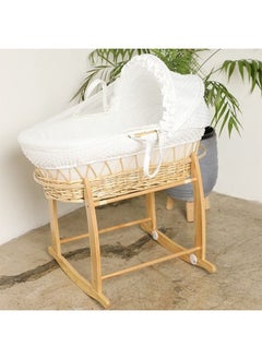 Buy Moses Basket Cot With Rocking Stand(White) in Saudi Arabia