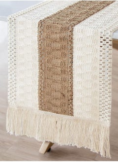 Buy Rustic Linen Table Runner Long Embroidered with Hand Tassels for Party in Saudi Arabia