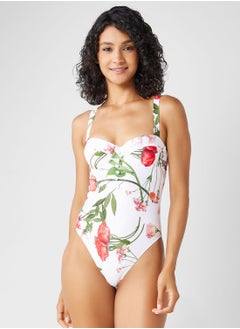 Buy High Leg Printed Swimsuit in UAE