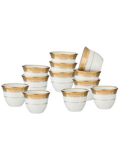 Buy Saudi porcelain coffee cups with gold decor in Saudi Arabia