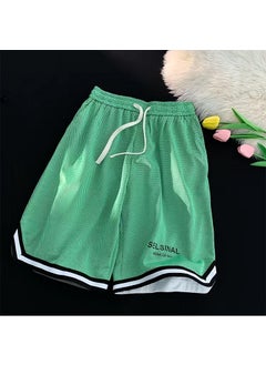 Buy American Style High Street oversize Basketball Sports Pants Mens Summer Wide Leg Casual Shorts Loose Straight PantsK235 Green K235 Green in Saudi Arabia