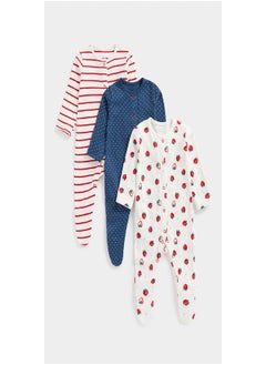 Buy Strawberry Sleepsuits 3 Pack in Saudi Arabia