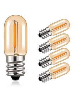 اشتري E14 LED Light Bulbs, T16 0.6W Vintage Edison Screw Light Bulb Tubular Night Light Mini Bulb Warm White 2200K Amber Light Bulb for Sewing Machine Refrigerator, Non-dimmable (Mini 5Pcs) في الامارات