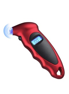 Buy Digital Tyre Pressure Gauge Accurate 150 PSI 4 Ranges with Backlight LCD Display and Non-Slip Grip Tyre Pressure Checker for Cars, Bikes, Motorcycles (Not compatible with Presta valves) in Saudi Arabia