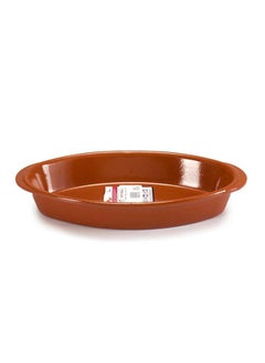 اشتري Brown Terracotta Deep Oval Plate 32 cm ,Spain في الامارات