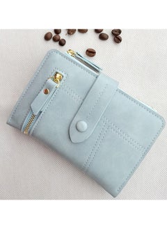 Buy Pu Leather Short Zipper Three Fold Wallet in UAE