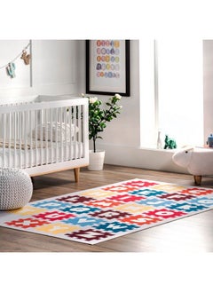 اشتري Peri Machine Washable Kids Alphabet Nursery Or Playroom Area Rug 3' X 5' Multi في الامارات