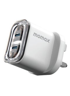 Buy Momax 1-Charge Flow GaN Wall Charger 2-Port USB-C 35W - White in Saudi Arabia