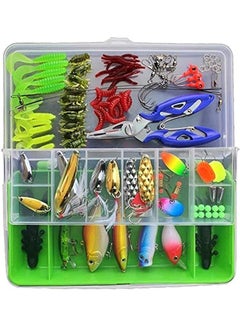 Buy 101 Pcs Fishing Lure Kit Set Hard and Soft Bait Hook with Tackle Box in UAE