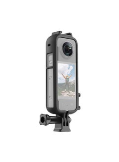 اشتري Protective Frame for Insta360 ONE X3 Action Camera Accessory | Cold Shoe PC Plastic Frame Case With 1/4 Screw Hole Camera Tripod Adapter Mount for Insta360 X3 Accessories (Black) في الامارات