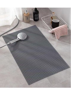 Buy 1-Piece Bathroom Non-Slip Bath Mat Shower Mat PVC Grey 60x40 Centimeter in UAE