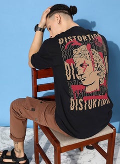 Buy Oversized Front And Back Graphic Cotton T-Shirt in Saudi Arabia