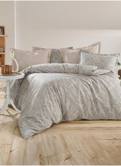 Buy Camellia | 5 Pieces Ranforce Cotton Comforter Set - 240x190 cm - Beige in Saudi Arabia