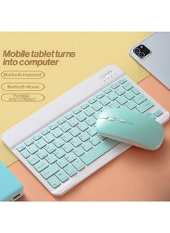 اشتري Universal Wireless Bluetooth Keyboard And Mouse Set Green 27x13x3cm في الامارات