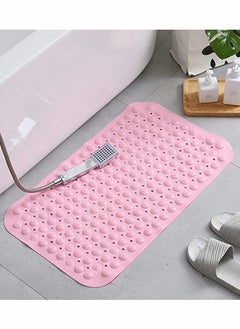 اشتري Extra Long Non-slip Environmental TPR Rubber Bath Mat Shower Tub Mat, Anti-Slip Runner, Modern Mats(70X38cm) (Pink) في الامارات