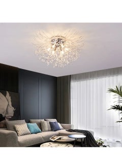 Buy 6 Head Silver Dandelion Crystal Ceiling Lamp G9 LED 3000K Living Room Bedroom Dining Room Lamps in Saudi Arabia