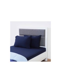 Buy Dorin 3-pieces Fitted Sheet Set 160x200+30cm - Navy in UAE
