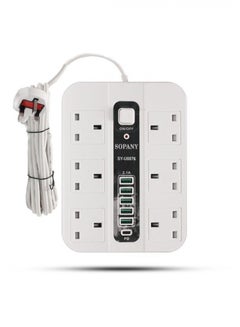 Buy Multi outlet smart power strip 6 usb5 plug 1 tbc 3m in Saudi Arabia