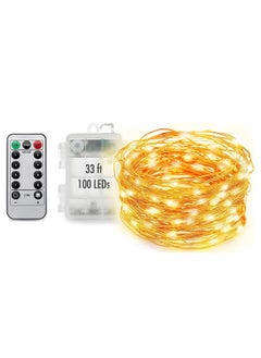 Buy Smart Remote Control String Lights - Battery Operated Waterproof 8 Modes 100 LED 33ft Copper Wire Bendable Fairy Lights in UAE