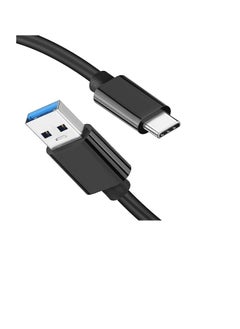 اشتري كابل شاحن USB C بطول 3 متر USB A إلى USB C نوع C كابل شحن سريع 3A لشاحن سامسونج وهواوي ونوكيا وموتورولا - كابل USB C فائق التحمل، أسود في مصر