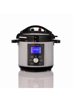 Buy Edison Electric Pressure Cooker with Granite Pot, 1000 Watts, 6 Liters, 11 Functions - Silver Black in Saudi Arabia