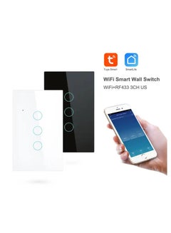 Buy Tuya Smart Home Light Wall Touch Switch 3 Gang Wifi Light switch US Standard in Egypt