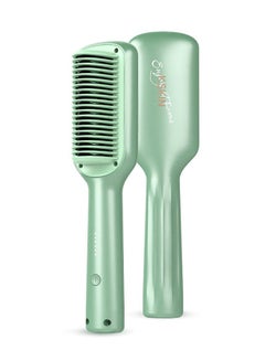 Buy Mini Straightener Hair Brush Curlers Comb KD680 Green in Saudi Arabia