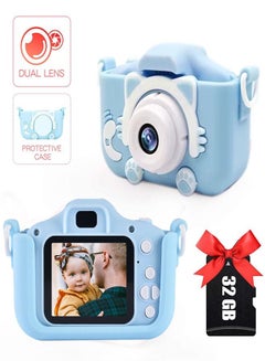 Buy Padom Kids HD Camera for Girls/Boys, 3-9 Year Old Toys for Girls/Boys, Christmas Birthday Gift for Age 6-9 Girls/Boys Kids Digital Dual Camera, Selfie HD Camera for Kids, 32GB Memory Card (BLUE) in UAE