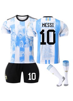 Buy Argentina World-cup Champion Jersey for Men & Women Kid Boy Grils T-Shirt Kit Suit National Team & Clubs Short Sleeve Uniform Sports Shorts Printed in UAE