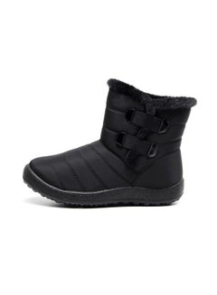 Buy Ankle Boots Thermal Waterproof Cotton Boots Black in UAE