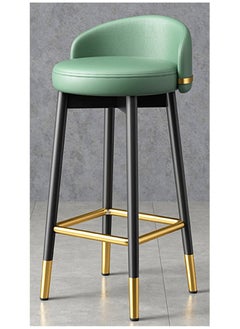 اشتري Modern Green Velvet Counter Height Bar Stool with Back Gold Metal Breakfast Bar Stool في الامارات