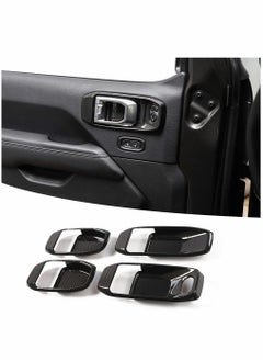 اشتري Car Door Handle, Bowl Cover Decor, for Trim JL Accessories, for 2018-2020 Jeep Wrangler JL 4-Door (Carbon Fiber) في الامارات