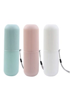 Buy 3Pack Portable Travel Toothbrush Cup,Capsule Shape Wash Gargle Cup Plastic Toothbrush Storage Container Organizer for Travel Home Camping Business School in UAE