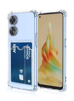 اشتري Clear Wallet Phone Case for Oppo Reno 8T 4G Upgrade Card Slot Case Slim Fit Protective Soft TPU Shockproof Cover with Cute Card Holder - Transparent في مصر