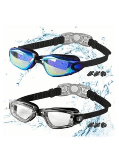 Buy COOLBABY Children's Swimming Goggles 2-Pack Crystal Clear Children's Swimming Goggles Anti-fog Waterproof Waterproof UV Protection (3-15 years old) in UAE