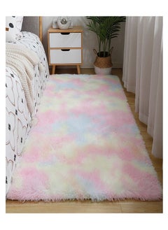 Buy Interior Decoration Luxurious Modern Furry Rug Fluffy Soft Bedroom Rug 80x160CM, Polyester, Rectangle in UAE