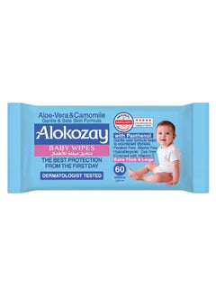 Buy Baby Wet Wipes - Aloe Vera & Camomile, Dermatologically Tested (5-Star) - 60 Wipes Count in UAE