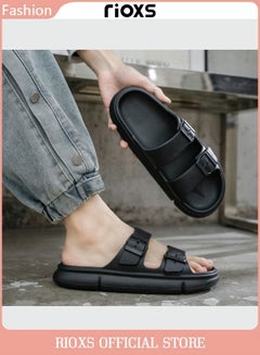 Buy Men‘s Shower Slippers Anti-Slip Soft Sole Sandal Slippers For Bathroom Or Indoor Use in Saudi Arabia