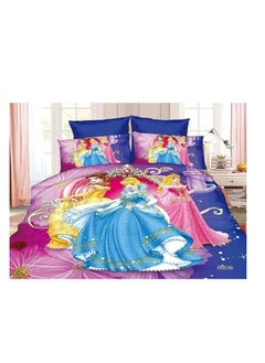 Buy Textile Children Cartoon 3d Print Bedding Sets Comforter with fixed Duvet Set Bed Linen Boys Girls Single Comfort 160x210 Bed Sheets 120”200  Blue disney in UAE